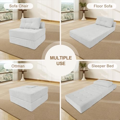 Memory Foam Folding Sofa Bed, Versatile Convertible Sleeper Chair