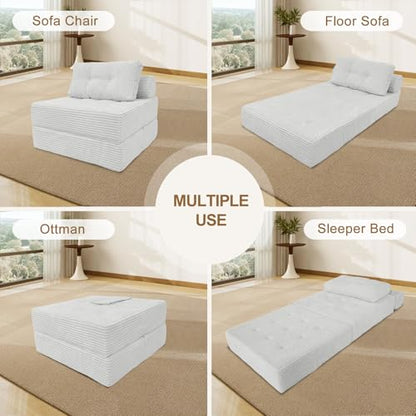 Memory Foam Folding Sofa Bed, Versatile Convertible Sleeper Chair