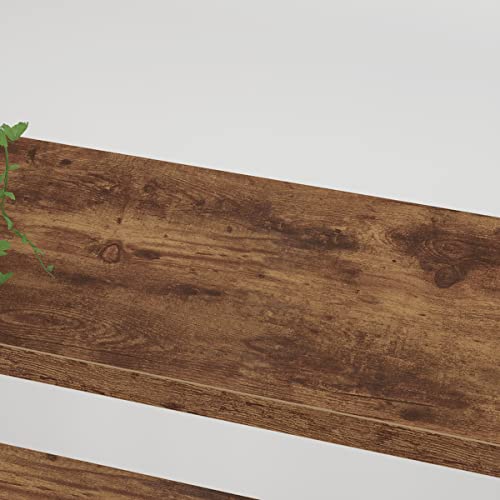 Rustic Wood Bookshelf, 5 Shelf Bookcases with Storage, Rustic Brown, view 6