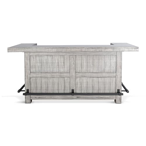 Sunny Designs Alpine 42" Traditional Mahogany Wood Home Bar in Alpine Gray