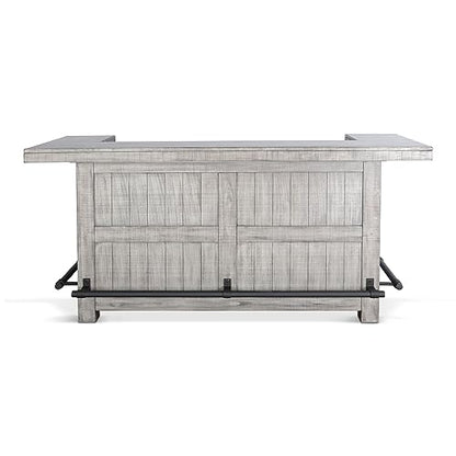 Sunny Designs Alpine 42" Traditional Mahogany Wood Home Bar in Alpine Gray