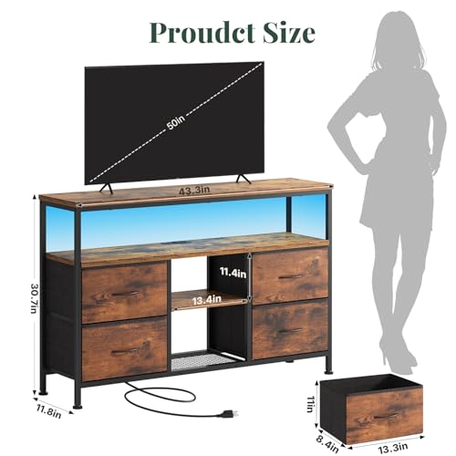 LED TV Stand with Charging Station for 50 Inch TV, view 4