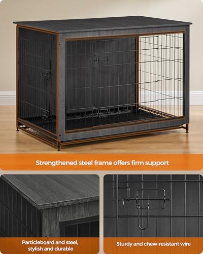 44.1" Dog Crate Furniture, Indoor Dog Kennel Side End Table, view 4