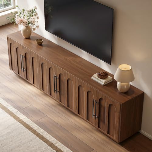 94.5" Extra Long Arched TV Stand for TVs Up to 100 Inch (Walnut), view 6