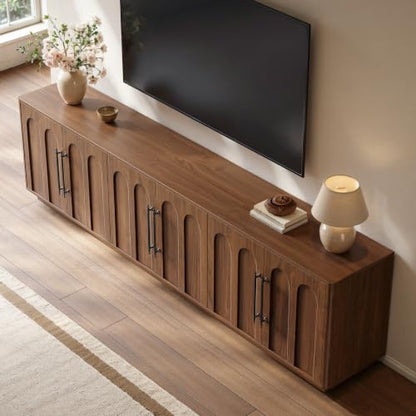 94.5" Extra Long Arched TV Stand for TVs Up to 100 Inch (Walnut), view 6
