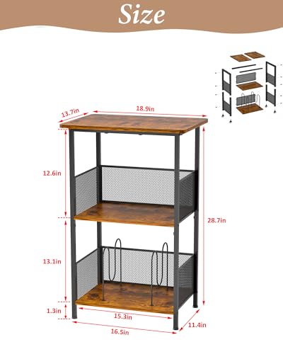 Honkazita 3 Tier Vinyl Record Storage Table Wooden Turntable Stand, view 3