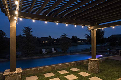 LED Bistro Outdoor String Lights, 48ft, 24 Shatter Resistant Lifetime Bulbs, 2200K Warm White, Weather Resistant, Indoor/Outdoor, Commercial Grade, Perfect for Backyard, Porch, Patio, 38357