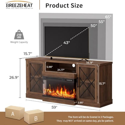 Fireplace TV Stand for TVs up to 70", view 3