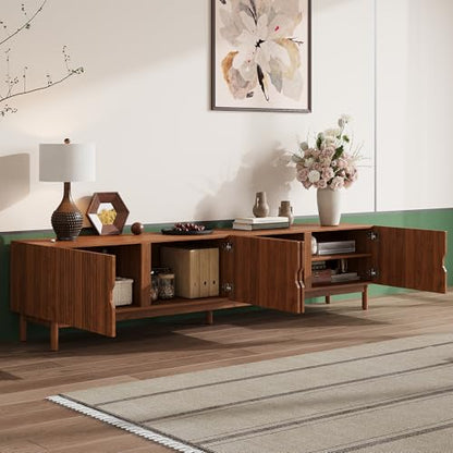 Mid-Century Fluted TV Stand for TVs Up to 90" for Living Room, view 8