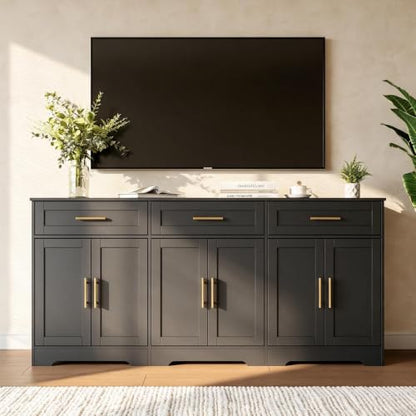 71” Large Sideboard Buffet Cabinet with Storage, Classic Black, view 7