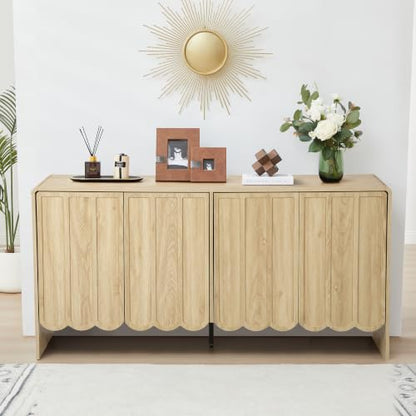 Sideboard Buffet Cabinet, Accent Storage Cabinets with 4 Doors, view 4