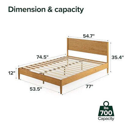 Wooden Mid-Century Platform Bed Full Size, view 3