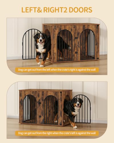 46.5 in Dog Crate Furniture,Dog Kennel Indoor for Medium/Large Dog, view 6