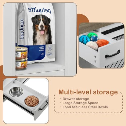 47" White XL Heavy Duty Wooden Dog Crate Furniture for Extra Large Dogs, view 8