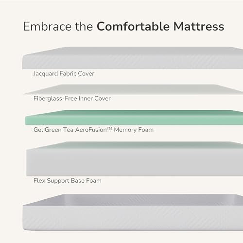 8 Inch Full Mattress in a Box Green Tea Memory Foam Medium Firm, view 4
