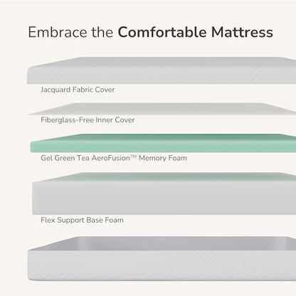 8 Inch Full Mattress in a Box Green Tea Memory Foam Medium Firm, view 4