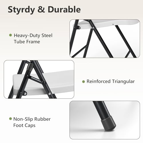 Folding Chairs 2 Pack, Outdoor Folding Chairs for Outside Indoor, view 5