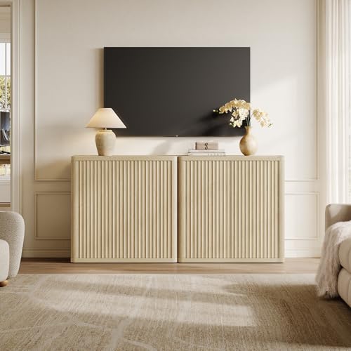 Buffet Cabinet with Storage Sideboard Accent Modern Credenza with Doors, view 8