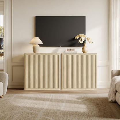 Buffet Cabinet with Storage Sideboard Accent Modern Credenza with Doors, view 8