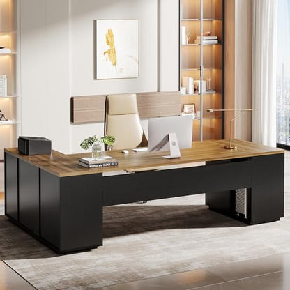 Tribesigns 85.8-Inch L-Shaped Executive Desk, Extra Large Home Office Desk, view 2