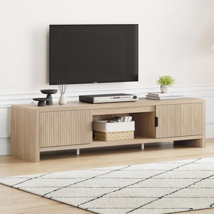 TV Stand for TVs up to 75/65/55 Inch, Wood Entertainment Center with Storage, view 2