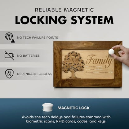 Family Tree Hidden Gun Safe Concealment Furniture | Concealed Shelf, Home Self Defense, Secret Compartment, Handmade in the USA