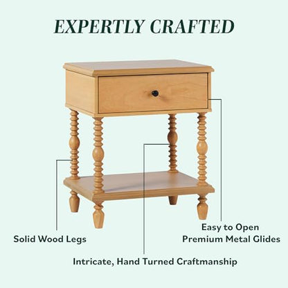 Vivienne 1-Drawer Spindle Nightstand - Natural - 2pk