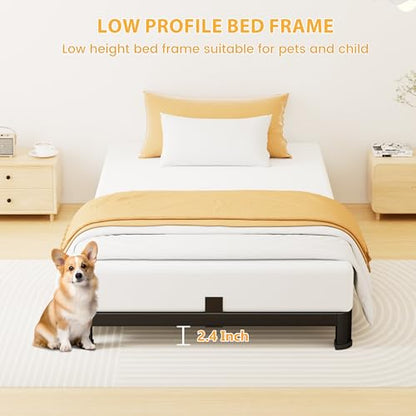 4 Inch Twin Bed Frame Low Profile with Rounded Legs, Easy Assembly, view 6