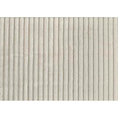 45 Inch Ottoman, Attached Seat Cushion in Beige Corduroy Fabric, Wood