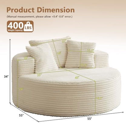 Oversized Round Chair Lounge Chaise Indoor, view 3