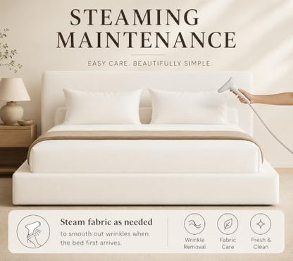 Square Bed – Washable Zip Cover, Upholstered Linen Soft Foam, view 7