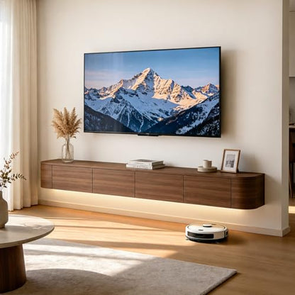 Floating TV Stand Wall Mounted With LED Lights Fully Assembled Floating Media, view 2