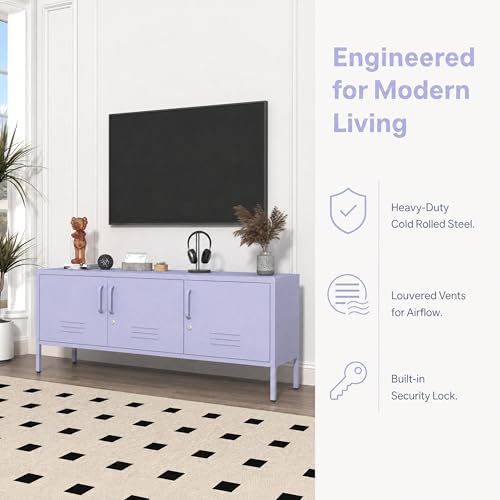 Purple Media TV Stand with Lock, view 5