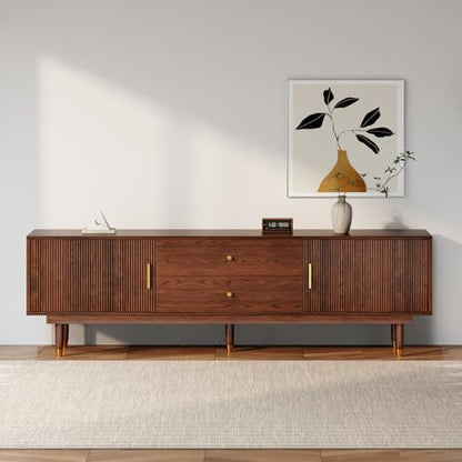66.9" Mid Century Modern TV Stand for 75 inch TV for Living Room, Walnut, view 5