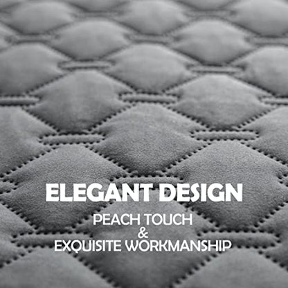 3X Stronger Waterproof Pet Blanket, Scratch Proof Furniture Protector for Dogs Cats, Reversible Cover 52x82 Inch, Dark Grey/Light Grey
