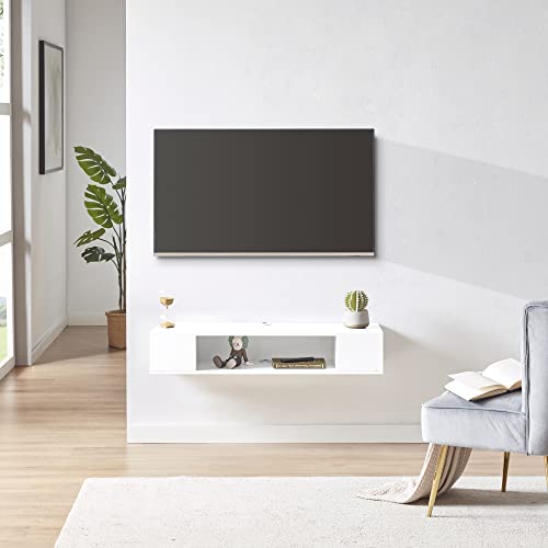 Floating TV Stand, Wall Mounted Entertainment Center and Cabinet Shelf, view 2