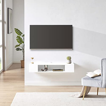 Floating TV Stand, Wall Mounted Entertainment Center and Cabinet Shelf, view 2