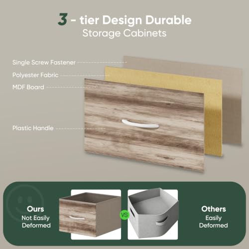 Fabric Dresser for Bedroom with 9 Drawers, Storage Tower, view 6
