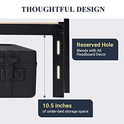 Black Platform Bed with Drawers, view 5