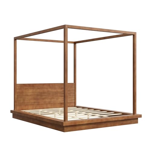 VilroCaz King Size 4-Poster Canopy Platform Bed with Headboard, view 7