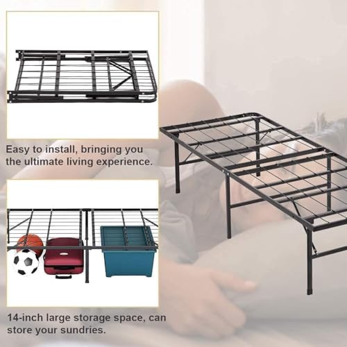 | Foldable Twin Size Bed Frame | Metal | Heavy Duty Steel Slats, view 7