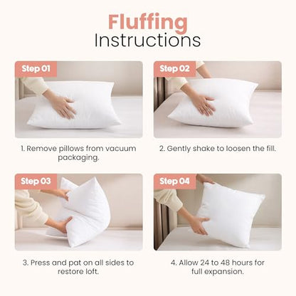 18x18 Pillow Inserts, White Throw Pillows for Couch, 2 Pack, view 6