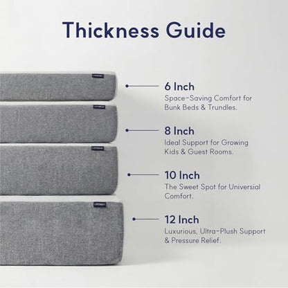 Twin Mattress for Kids, 6 Inch Twin Bed Mattress, Basic Graphite Cooling Memory Foam Mattress in a Box, Pressure Relief with Medium Firm Support, CertiPUR-US Certified, 75''L x 39''W