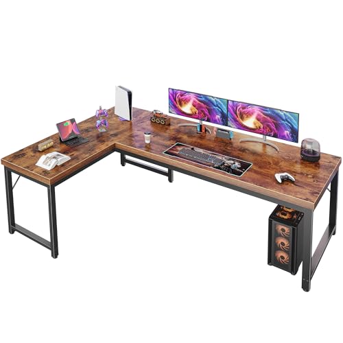 63 Inch L Shaped Desk with 0.95 Inch Thicker Desktop, view 2