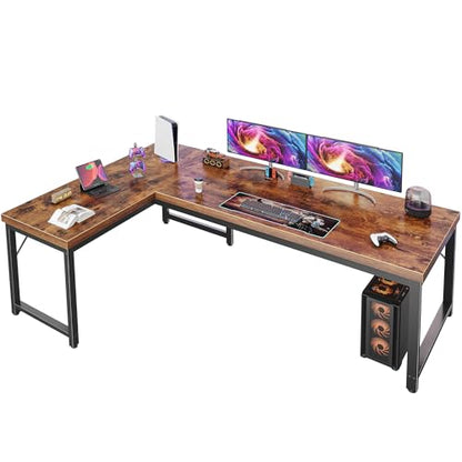 63 Inch L Shaped Desk with 0.95 Inch Thicker Desktop, view 2