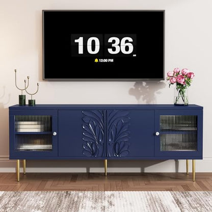 TV Console for Living Room, Blue, 75", view 2