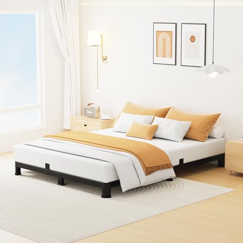 4 Inch Full Bed Frame Low Profile with Rounded Legs, Easy Assembly, view 4