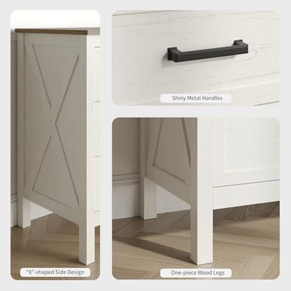 Farmhouse 6 Drawers Dresser for Bedroom, Antique White, view 8