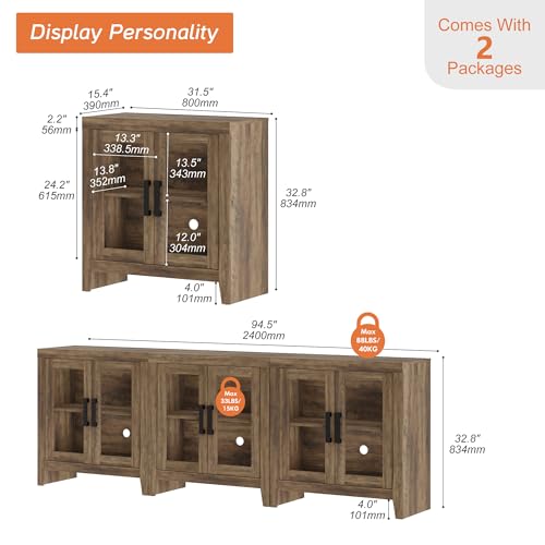 Farmhouse TV Stand for TVs up to 85”, view 3