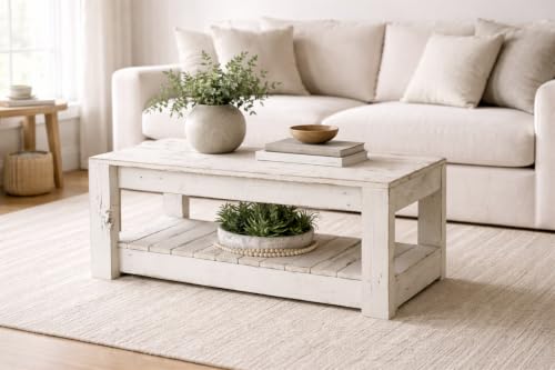 White original coffee table, view 3